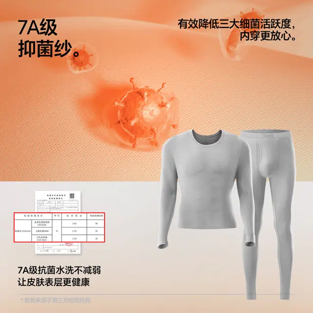 森马 抗菌防螨圆领套头无痕柔软舒适纯色保暖套装 男款