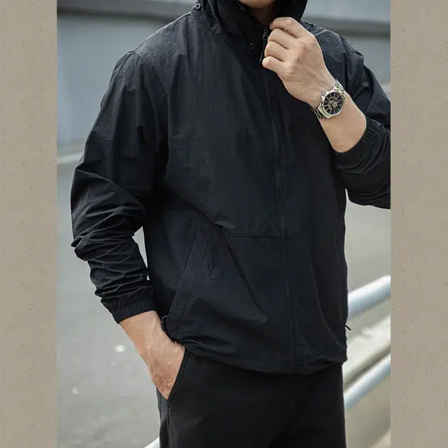 唔刃 美式工装休闲轻薄连帽防晒服 男款