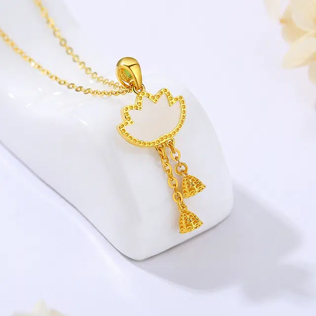墨者善石 莲花 轻奢优雅 温婉大方 国潮新中式 足金 一口价 黄金吊坠 女款