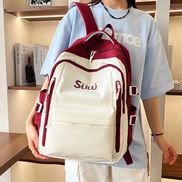度森袋鼠 大学生背包 背包轻便百搭书包大学生 尼龙 双肩包  男女同款情侣款 多色