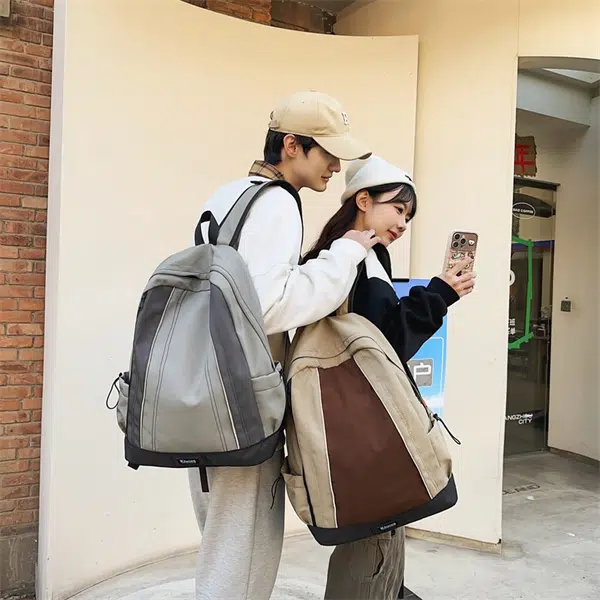 度森袋鼠 大容量设计感撞色旅行通用轻便 尼龙 双肩包 常规 男女同款情侣款 多色
