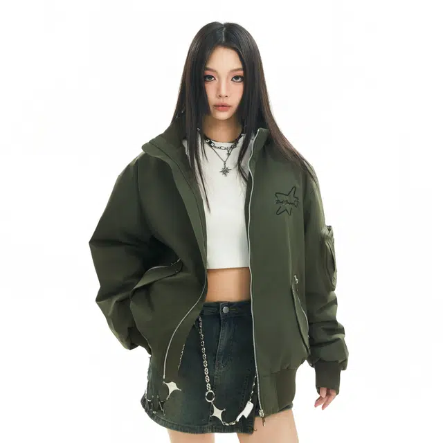 The Simpsons Streetwear Graffiti Embroidered Down Jacket