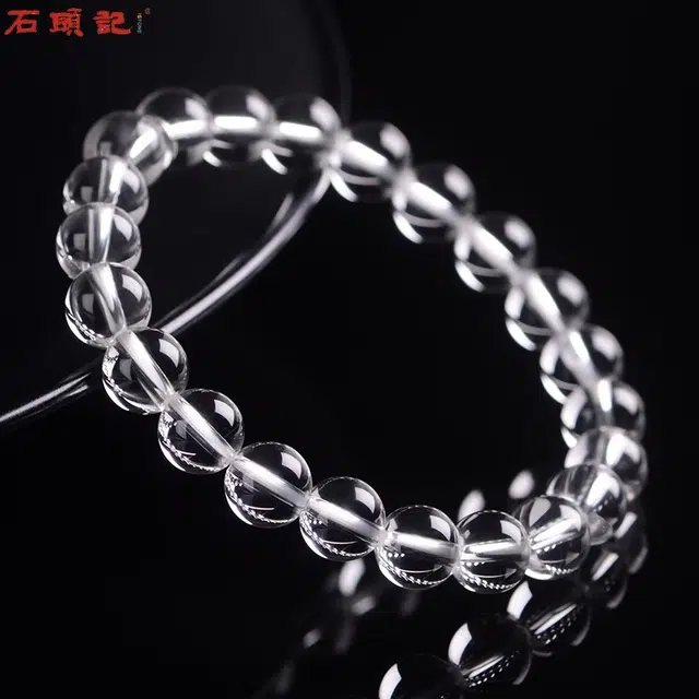 石头记 【优雅与纯净】晶体透亮纯净 小众设计优雅高级感简约百搭#好运 考试上岸 礼盒款天然 白水晶 手串 男女同款情侣款