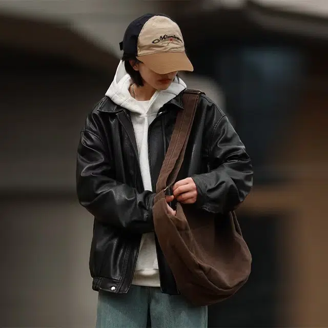 悍戈 复古通用潮牌春秋薄款痞帅真皮机车与飞行员夹克皮衣 男款