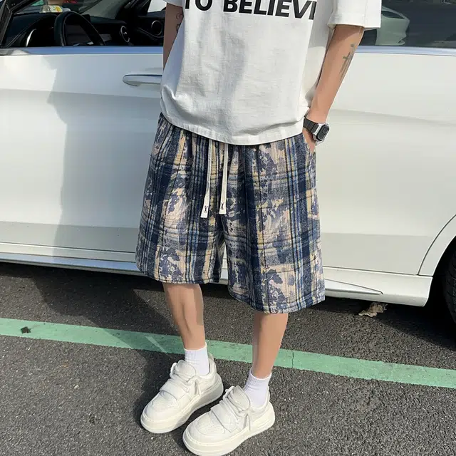 零氏 宽松阔腿五分美式机能风多口袋直筒工装休闲短裤 男女同款