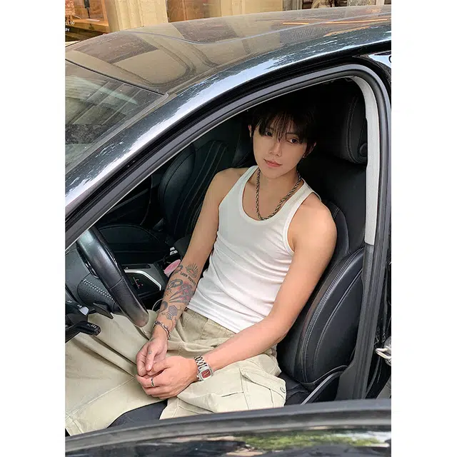 零氏 美式潮流纯色简约粗螺纹设计感打底基础薄款健身跑步运动显肌肉修身弹力坎肩无袖背心 男女同款