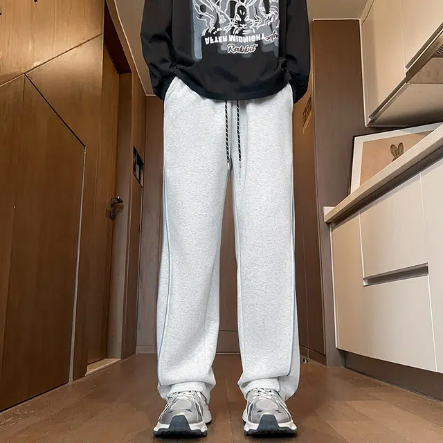 零氏 垂感直筒卫裤薄款阔腿户外学生速干训练西裤高级感美式宽松运动长裤子速干透气休闲裤 男女同款