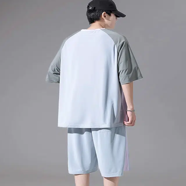 零氏 透气网眼冰丝撞色通勤锻炼凉感休闲运动套装 男女同款