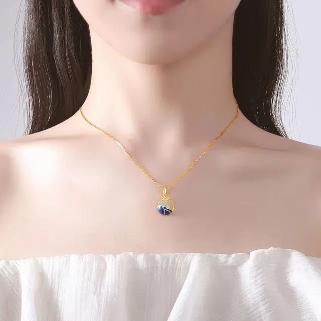 妈妈的礼物 国潮沧海明月小众气质百搭 和田玉 项链 女款 青白玉