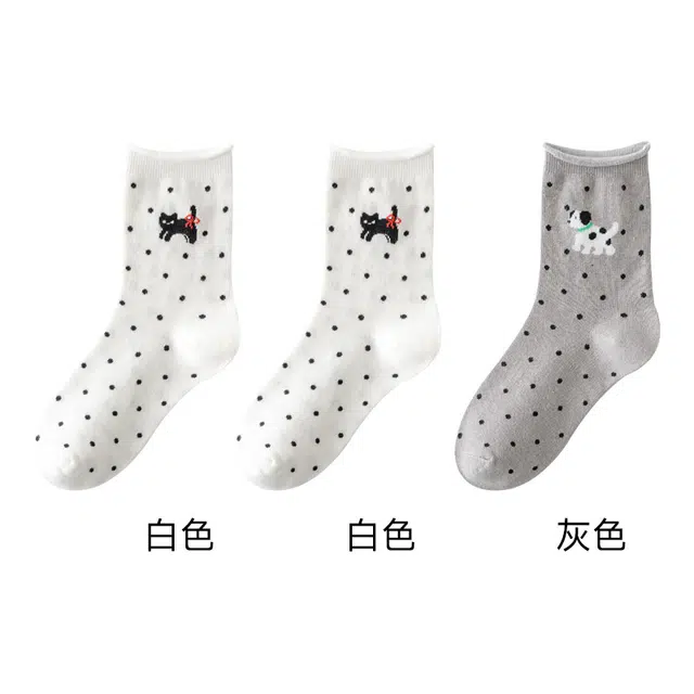 恒源祥 卡通舒适透气吸湿排汗中筒袜 女款 组合装