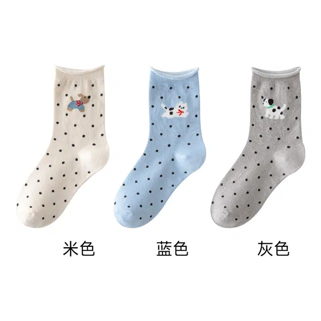 恒源祥 卡通舒适透气吸湿排汗中筒袜 女款 组合装