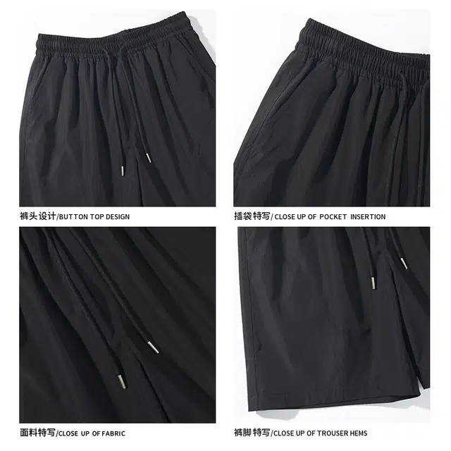 欧路得 美式斜切速干冰丝薄款篮球运动五分裤宽松工装裤休闲短裤 男女同款