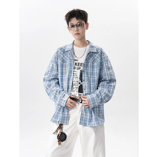 欧路得 美式潮牌休闲宽松少年感高级感长袖衬衫 男款