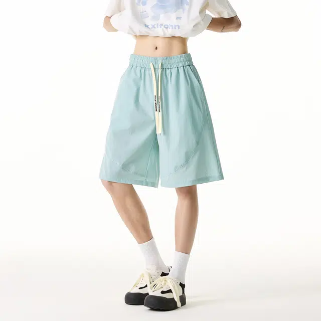 欧路得 美式透气速干工装网眼宽松运动裤夏季薄款直筒五分中裤休闲短裤 男款