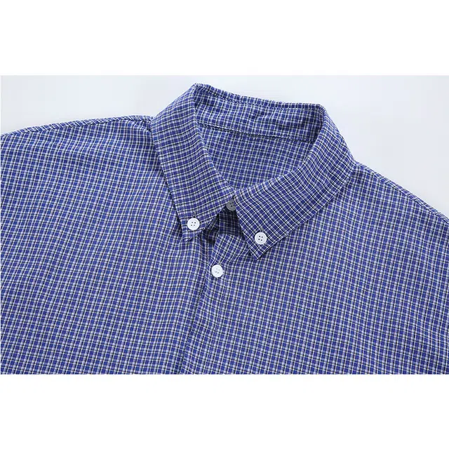 欧路得 美式复古潮牌宽松休闲格子条纹设计感舒适百搭长袖衬衫 男女同款