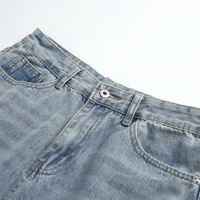 欧路得 做旧水洗男春秋季美式潮牌高街直筒牛仔裤 男款