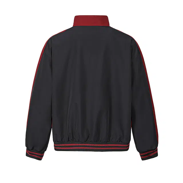 欧路得 美式街头撞色徽章翻领男女秋季复古休闲运动外套宽松棒球开衫夹克 男款