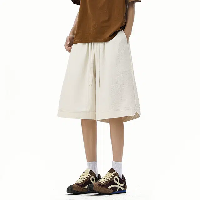 欧路得 美式户外沙滩五分裤潮牌多巴胺轻薄速干宽松复古中裤休闲短裤 男款