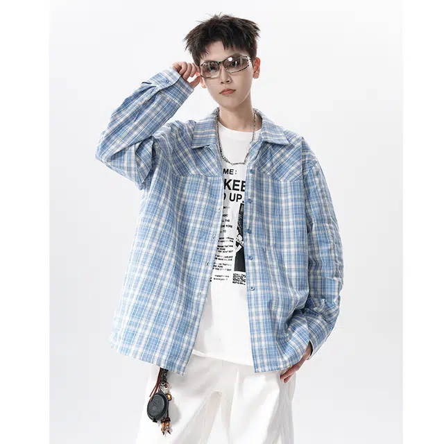 欧路得 美式潮牌休闲宽松少年感高级感长袖衬衫 男款