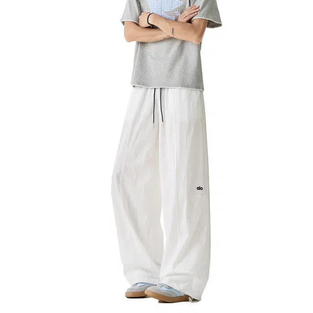 欧路得 速干美式高街薄款宽松阔腿运动休闲裤 男款