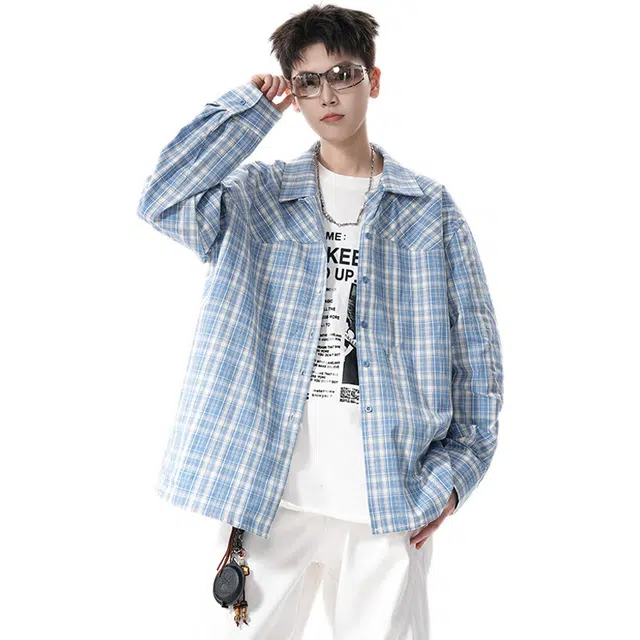 欧路得 美式潮牌休闲宽松少年感高级感长袖衬衫 男款