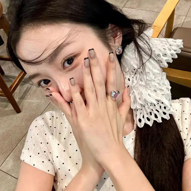 彩柚树 短款法式  穿戴甲 短方奶茶色晕染 可爱