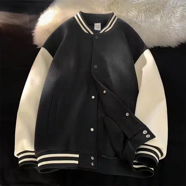 玉儿恋  美式复古撞色拼接休闲简约百搭棒球服 男款