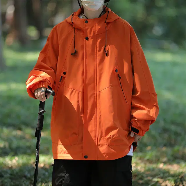 玉儿恋  纯色山系机能户外连帽  防水防风冲锋衣 男女同款