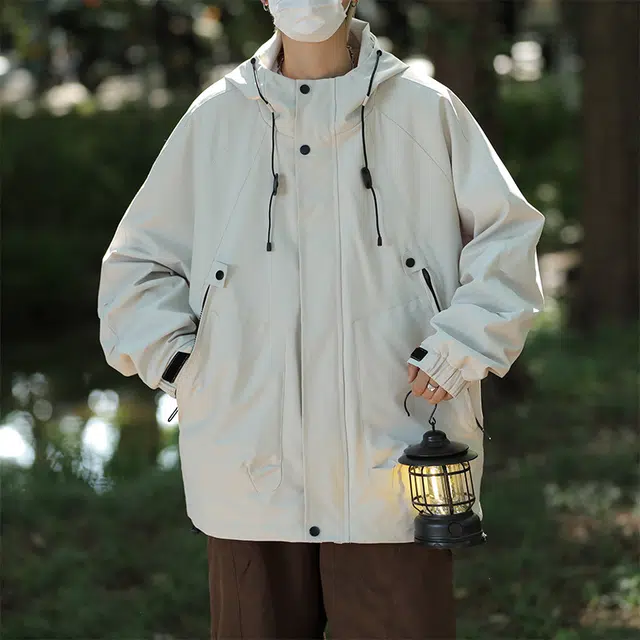 玉儿恋  纯色山系机能户外连帽  防水防风冲锋衣 男女同款