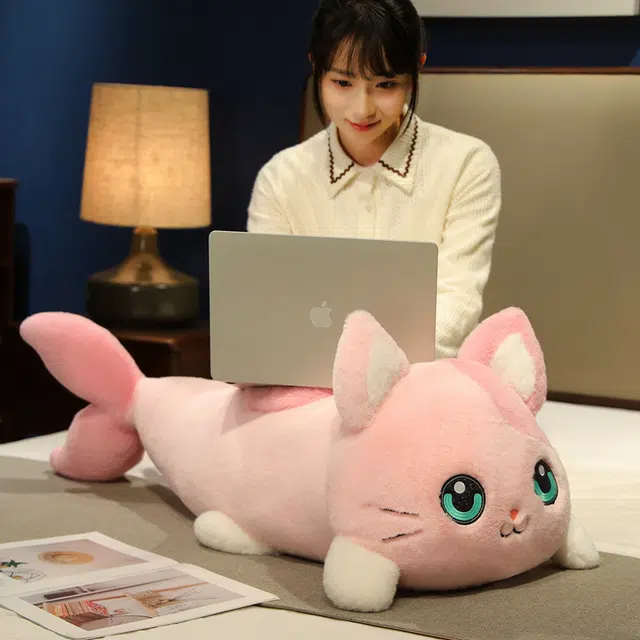 爱冰清 可爱软萌猫猫鱼 玩偶 毛绒公仔