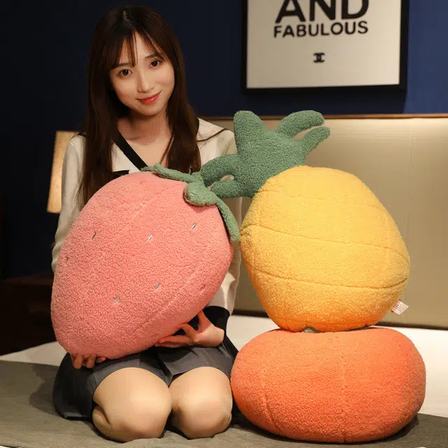 爱冰清 大草莓 水果食物 玩偶 毛绒公仔