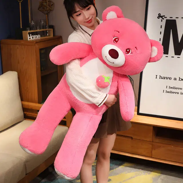 爱冰清 少女心可爱草莓小熊 玩偶 毛绒公仔