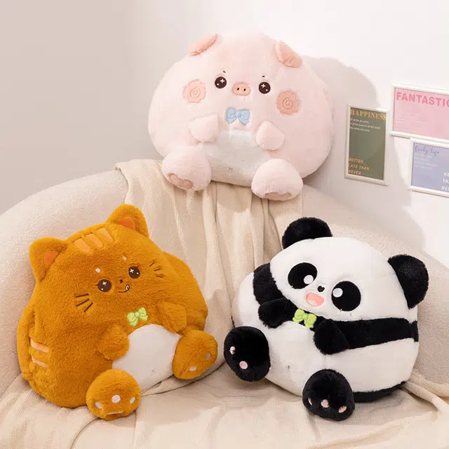 爱冰清 卡通胖墩墩小熊猫 暖手捂三合一毯 柔软舒服 玩偶周边