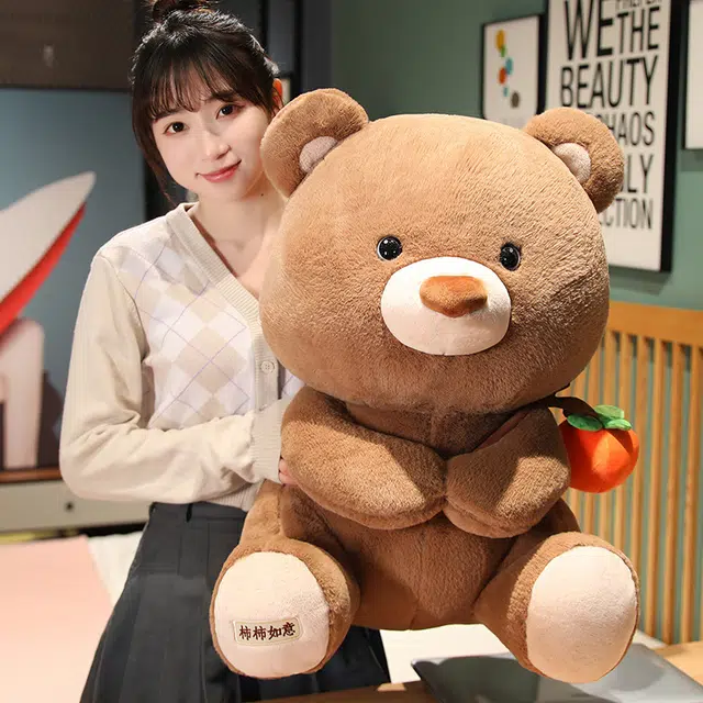 爱冰清 柿柿如意 小熊 呆萌泰迪熊 玩偶 毛绒公仔