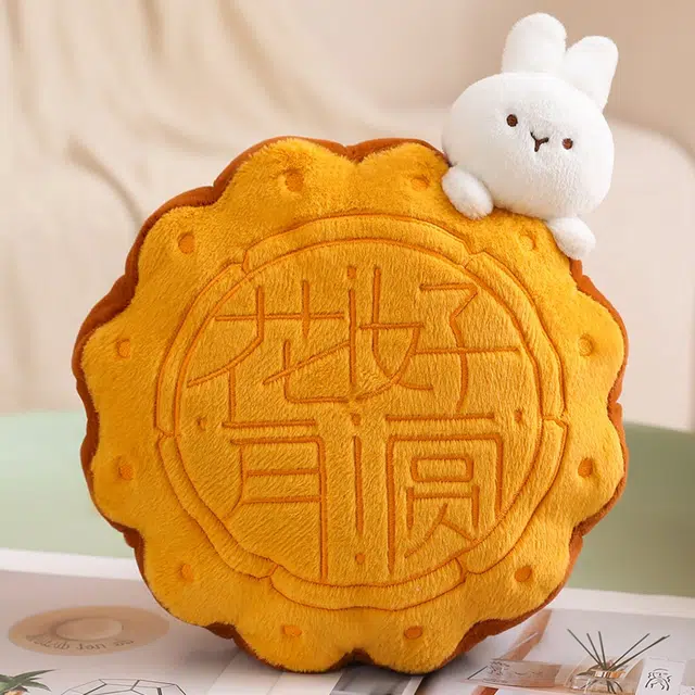 爱冰清 创意卡皮巴拉中秋月饼 可爱团圆小兔子 玩偶周边