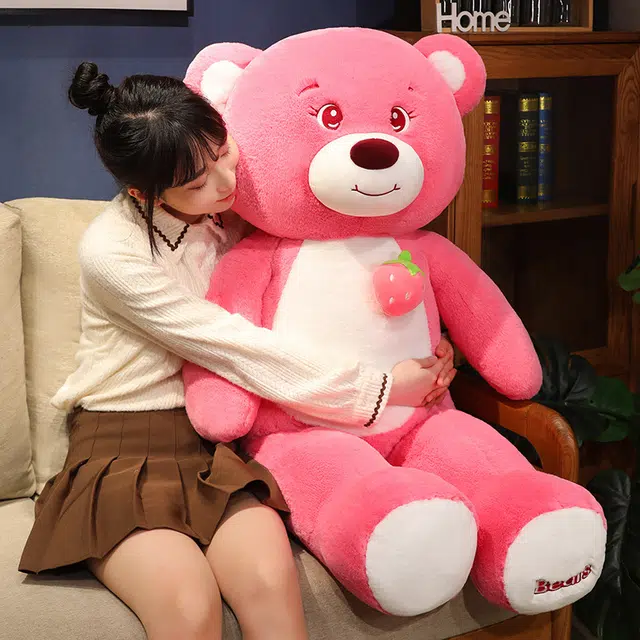爱冰清 少女心可爱草莓小熊 玩偶 毛绒公仔