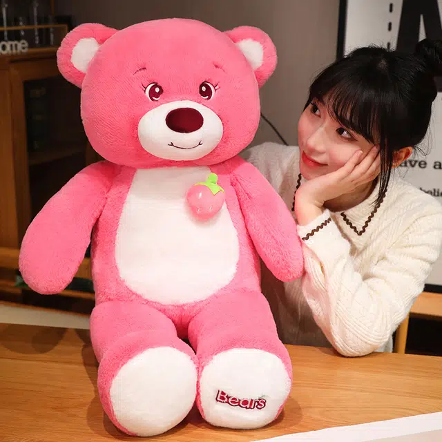 爱冰清 少女心可爱草莓小熊 玩偶 毛绒公仔