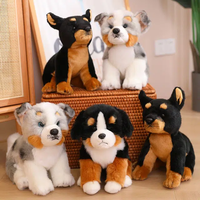 爱冰清 伯恩山犬 可爱杜宾犬 狗狗 玩偶 毛绒公仔
