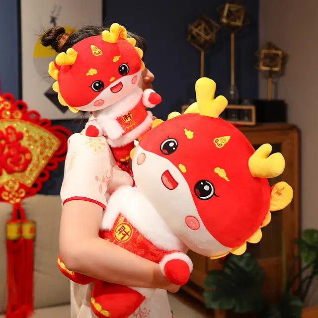 爱冰清 龙年吉祥物 布娃娃 小龙人 玩偶 毛绒公仔