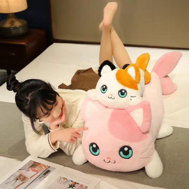 爱冰清 可爱软萌猫猫鱼 玩偶 毛绒公仔