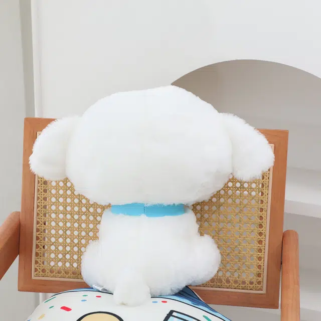 爱冰清 可爱小白双肩包 毛绒小狗 玩偶周边
