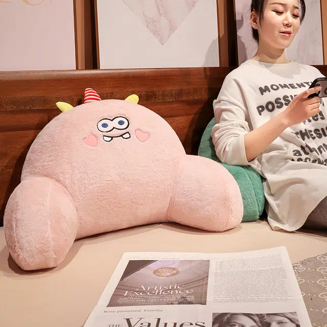 爱冰清 多巴胺小怪兽靠枕腰靠 玩偶周边