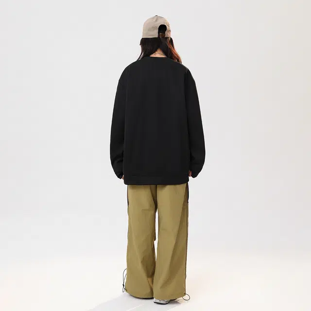 冰飞 美式复古学院风趣味星星字母印花图案宽松百搭圆领套头设计感小众慵懒风潮牌重磅加绒加厚卫衣 男女同款