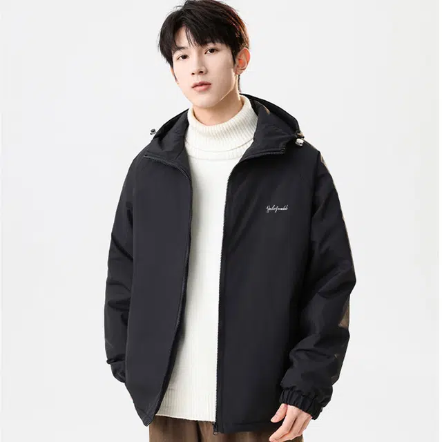 雅鹿 户外简约休闲基础款学院风学生党连帽登山宽松百搭防风防水机能保暖山系夹棉加绒夹克外套 男女同款