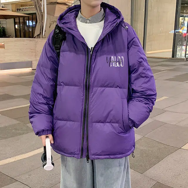 雅鹿 美式简约纯色加厚潮流时尚保暖御寒连帽羽绒服 男女同款