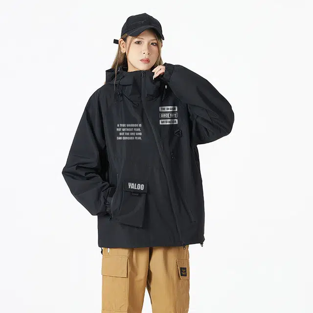 雅鹿  山系户外登山徒步远足旅游露营百搭设计宽松舒适  防风防寒冲锋衣 男女同款