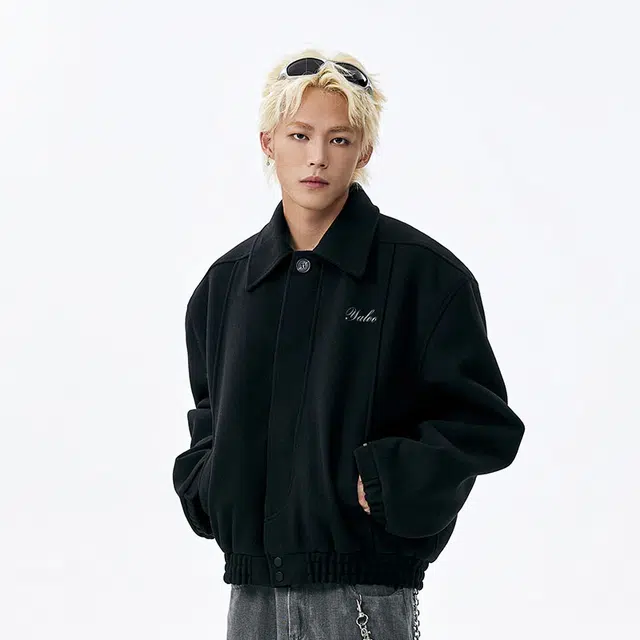 雅鹿 毛呢夹棉设计慵懒风痞帅防风防寒保暖休闲宽松舒适百搭加厚短款翻领夹克外套 男女同款