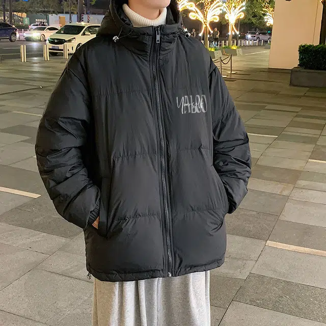 雅鹿 美式简约纯色加厚潮流时尚保暖御寒连帽羽绒服 男女同款