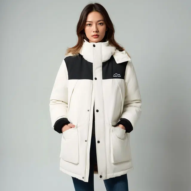 雅鹿 简约舒适百搭宽松休闲学院风连帽拉链保暖羽绒服 男女同款