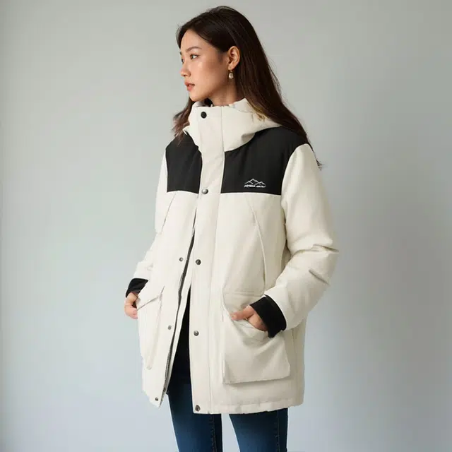 雅鹿 简约舒适百搭宽松休闲学院风连帽拉链保暖羽绒服 男女同款